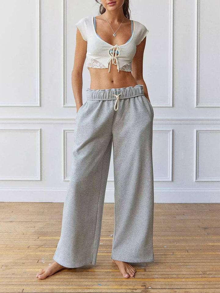 Casual And Lazy Style Home Wide Leg Pants