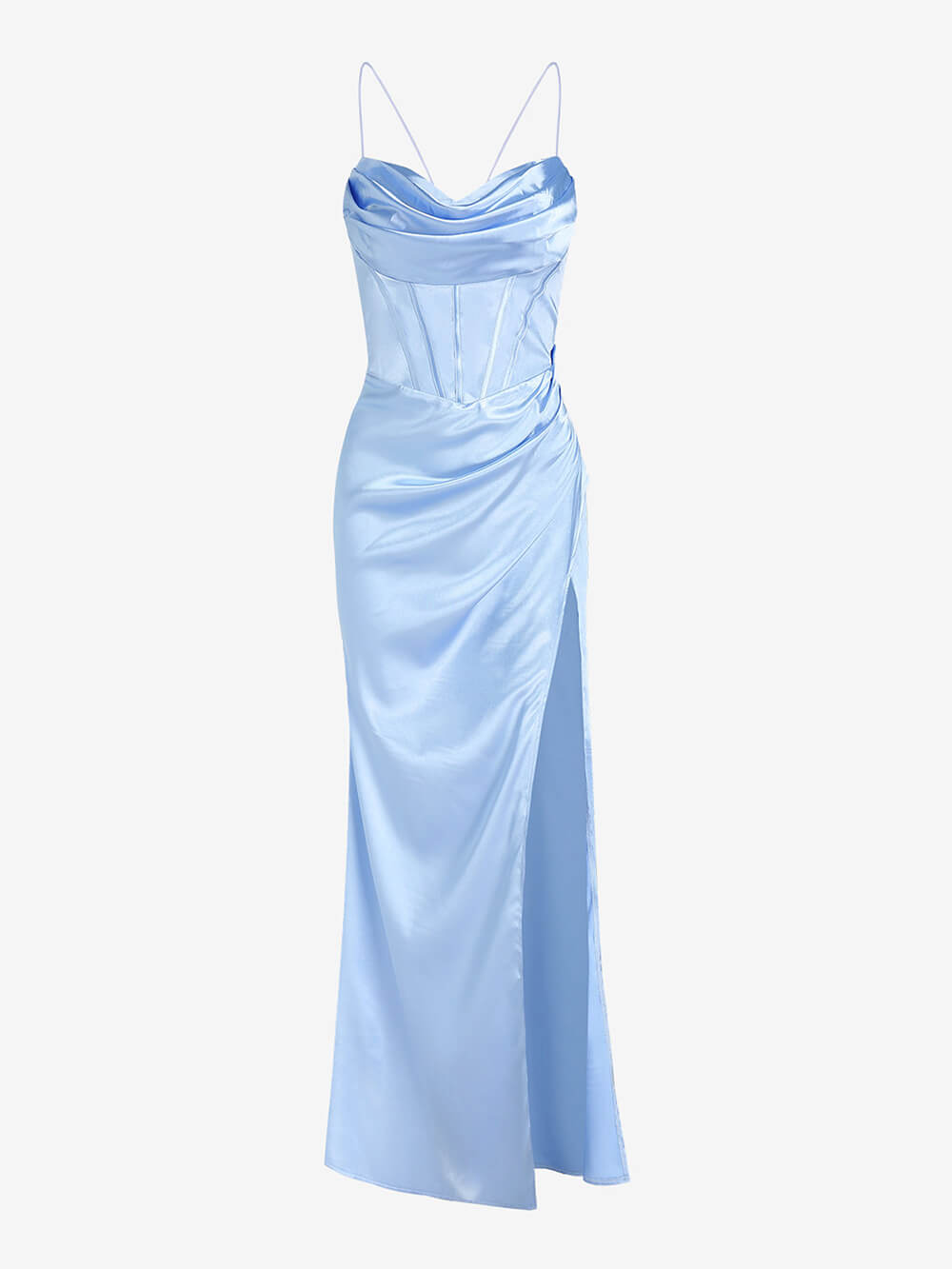 Fitted Satin Maxi Dress