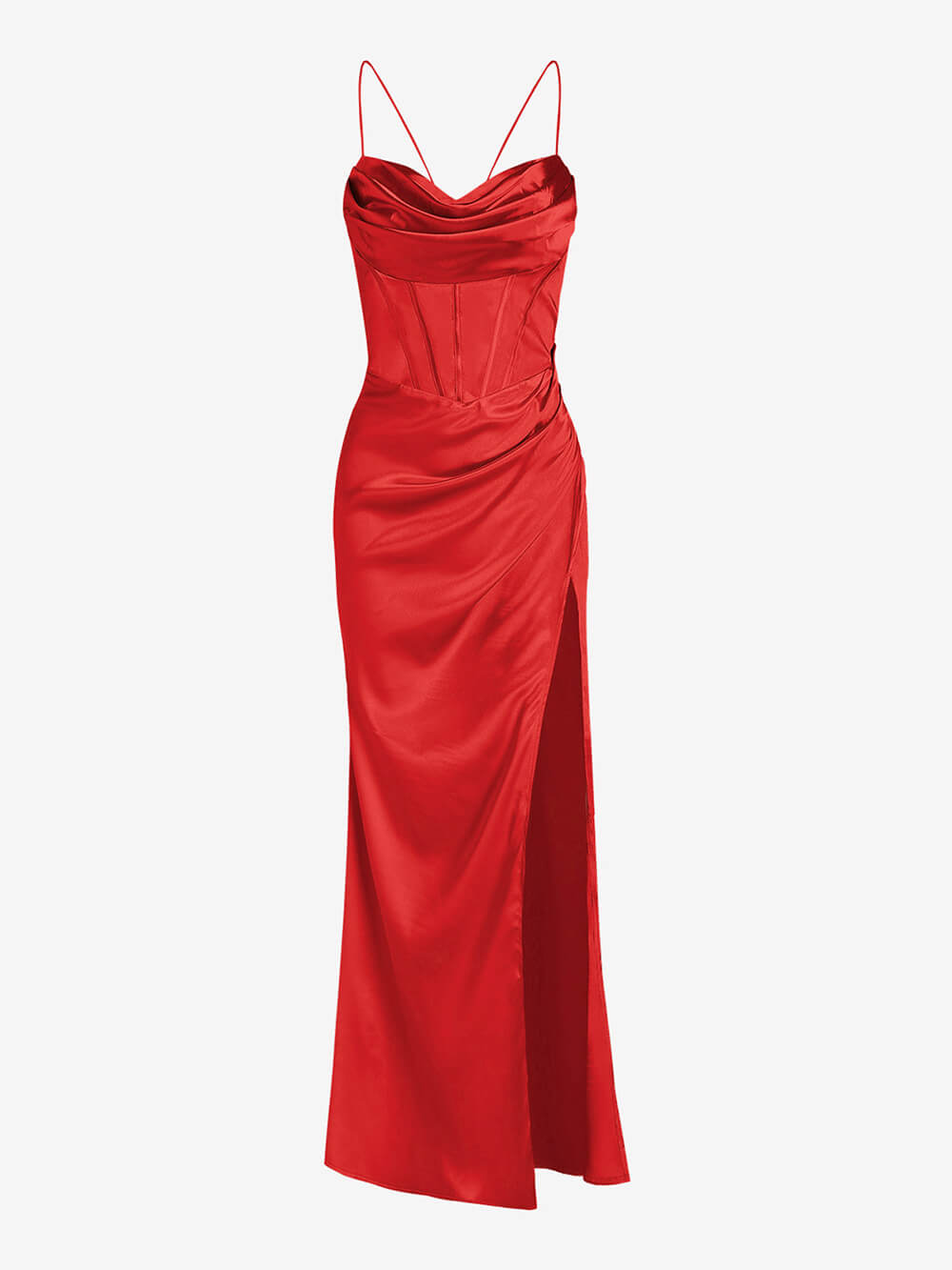 Fitted Satin Maxi Dress