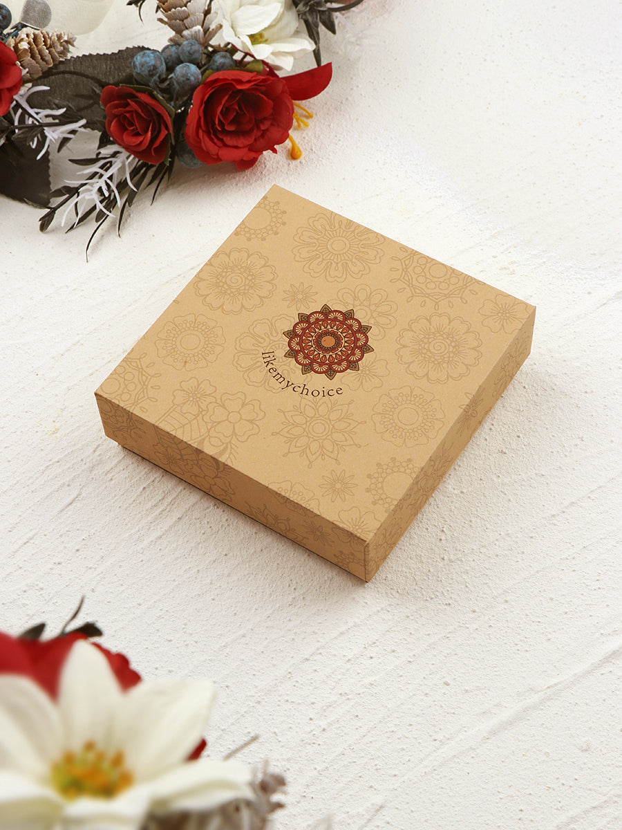 Handmade Dried Flower Inlaid Resin Ring-Gold foil red