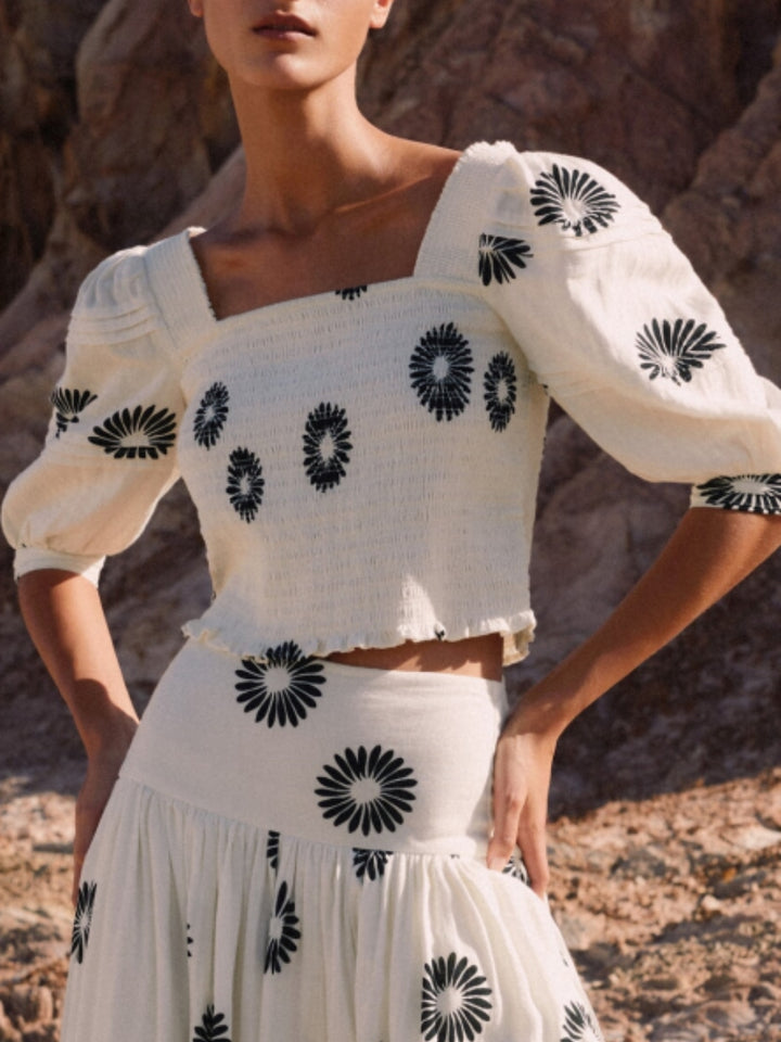 Moderne Daisy Print bluse