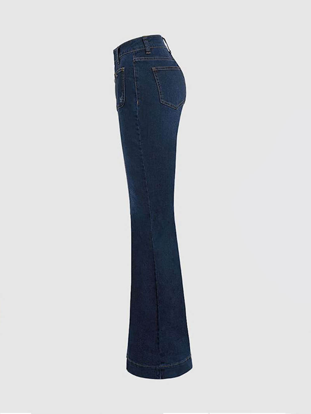 Stylish High-Waisted Patchwork Flared Jeans