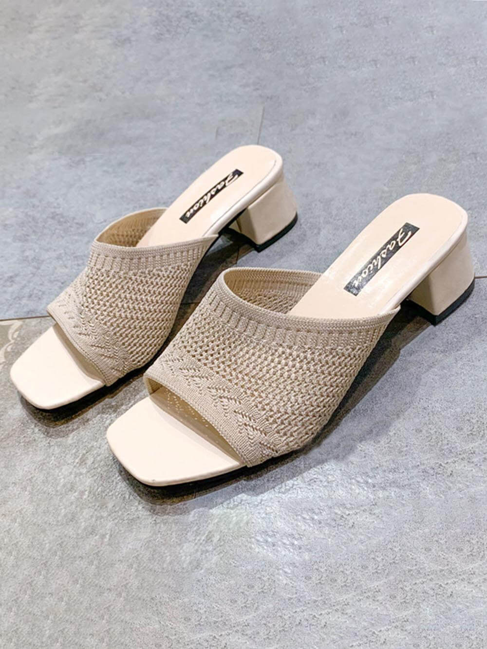Braided Mid-Heeled Sandals