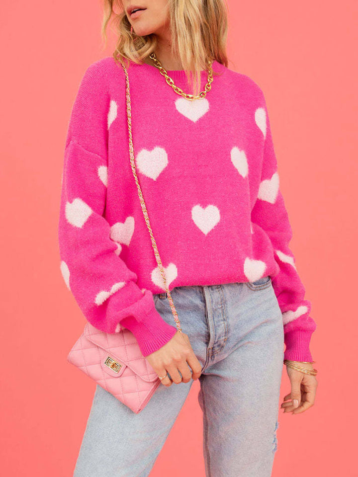 Suéter Coração Dia dos Namorados com Gola Redonda