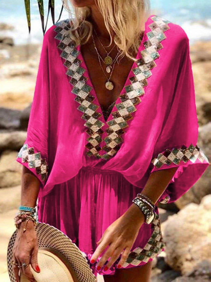 Romper Kimono cu imprimeu Bohemian Beach