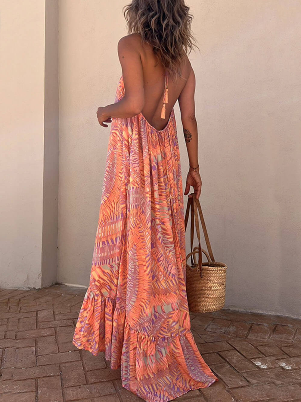 Golden Times Ethnic Print Φόρεμα A-line Vacation Maxi