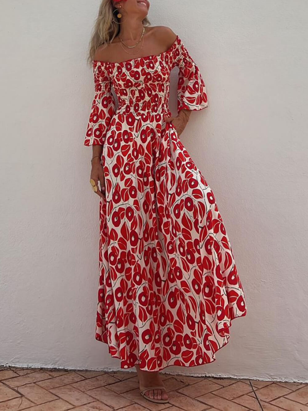 Φόρεμα Maxi με φλοράλ στάμπα