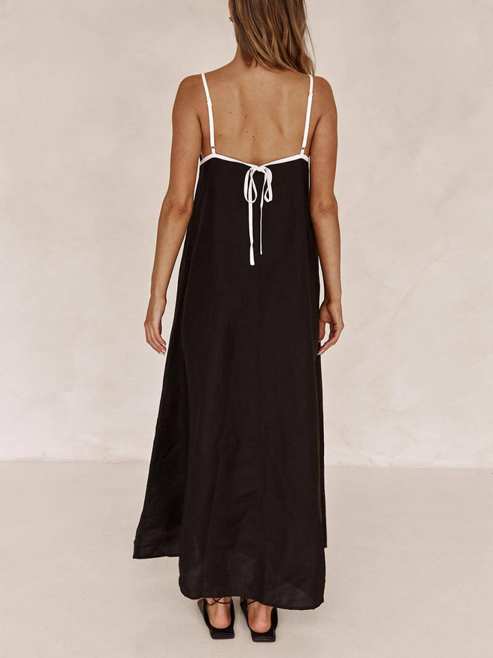 Classic Holiday Style Contrasting Suspender Dress