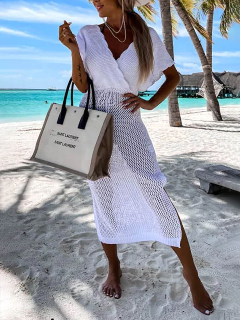 Seaside Resort Knitted Cover Up Dress