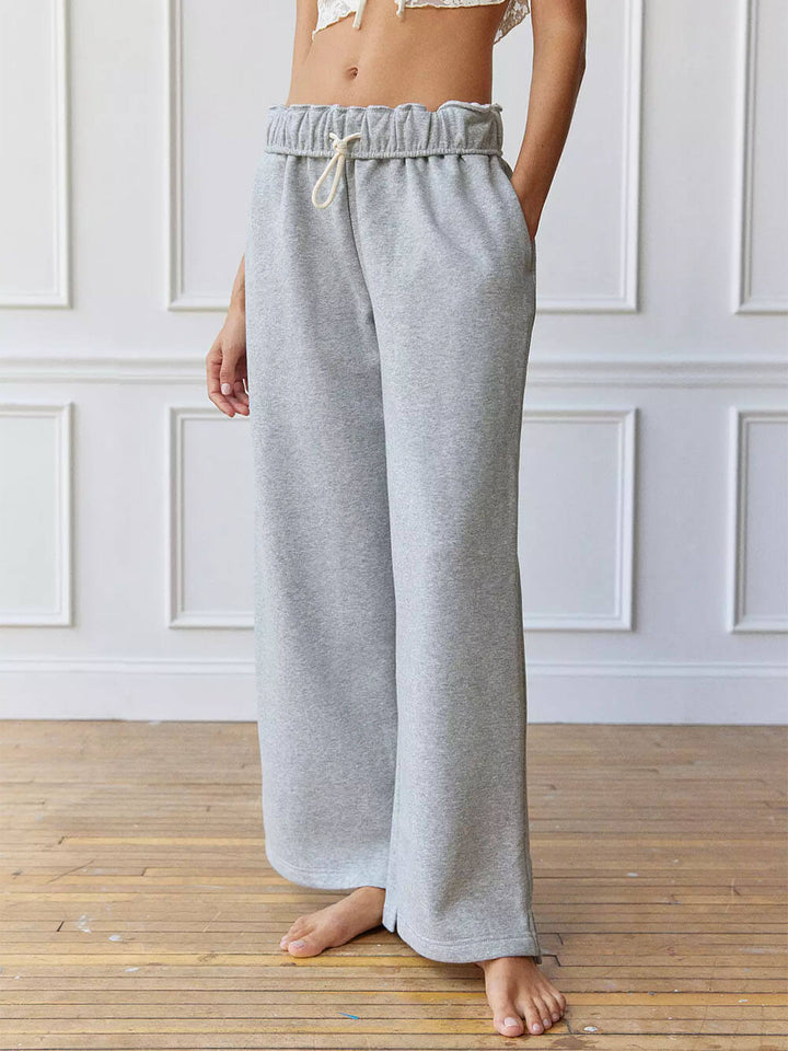 Pantalones anchos caseros de estilo casual y perezoso