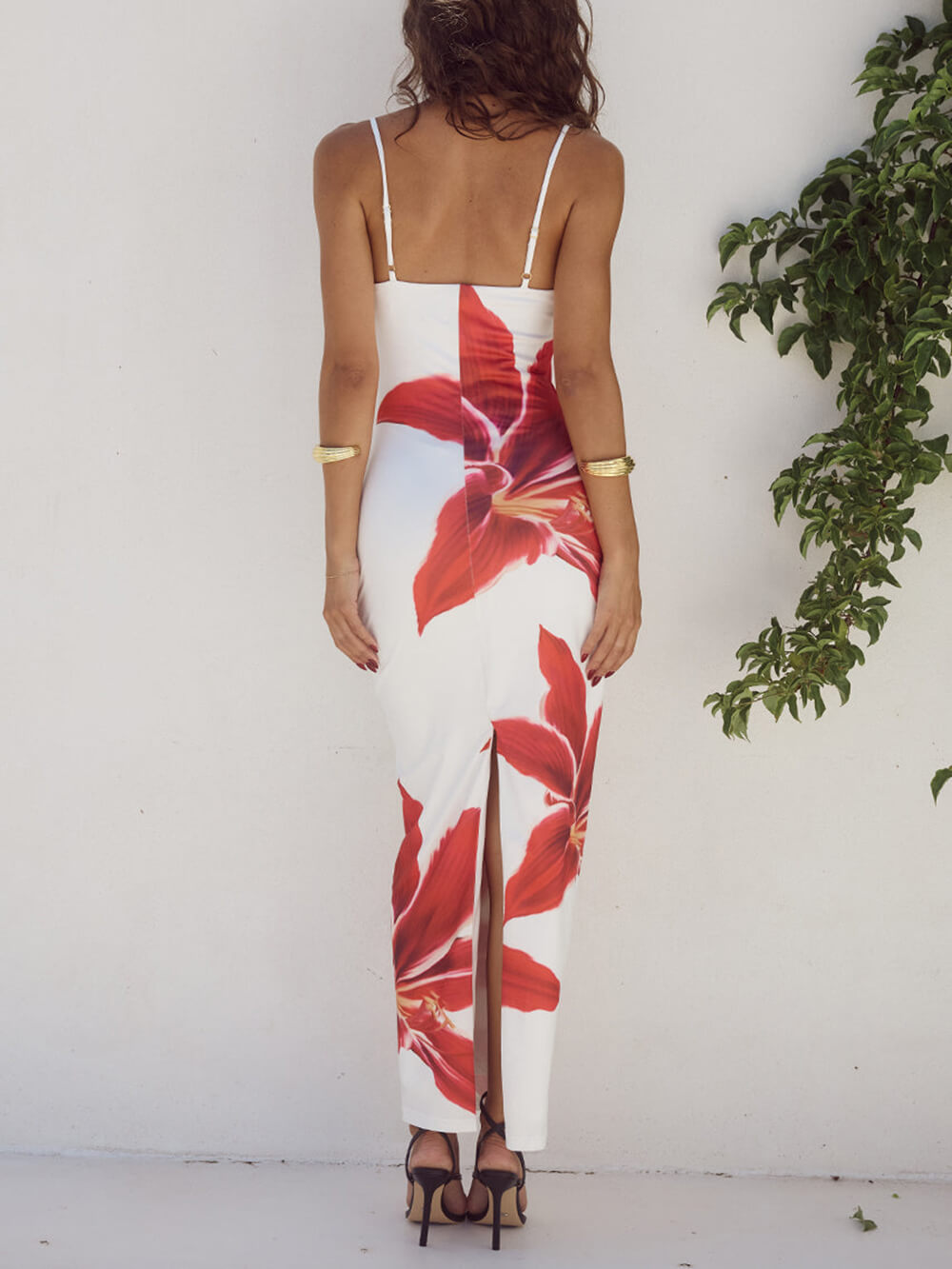 Rochie maxi cu imprimeu floral abstract de neuitat