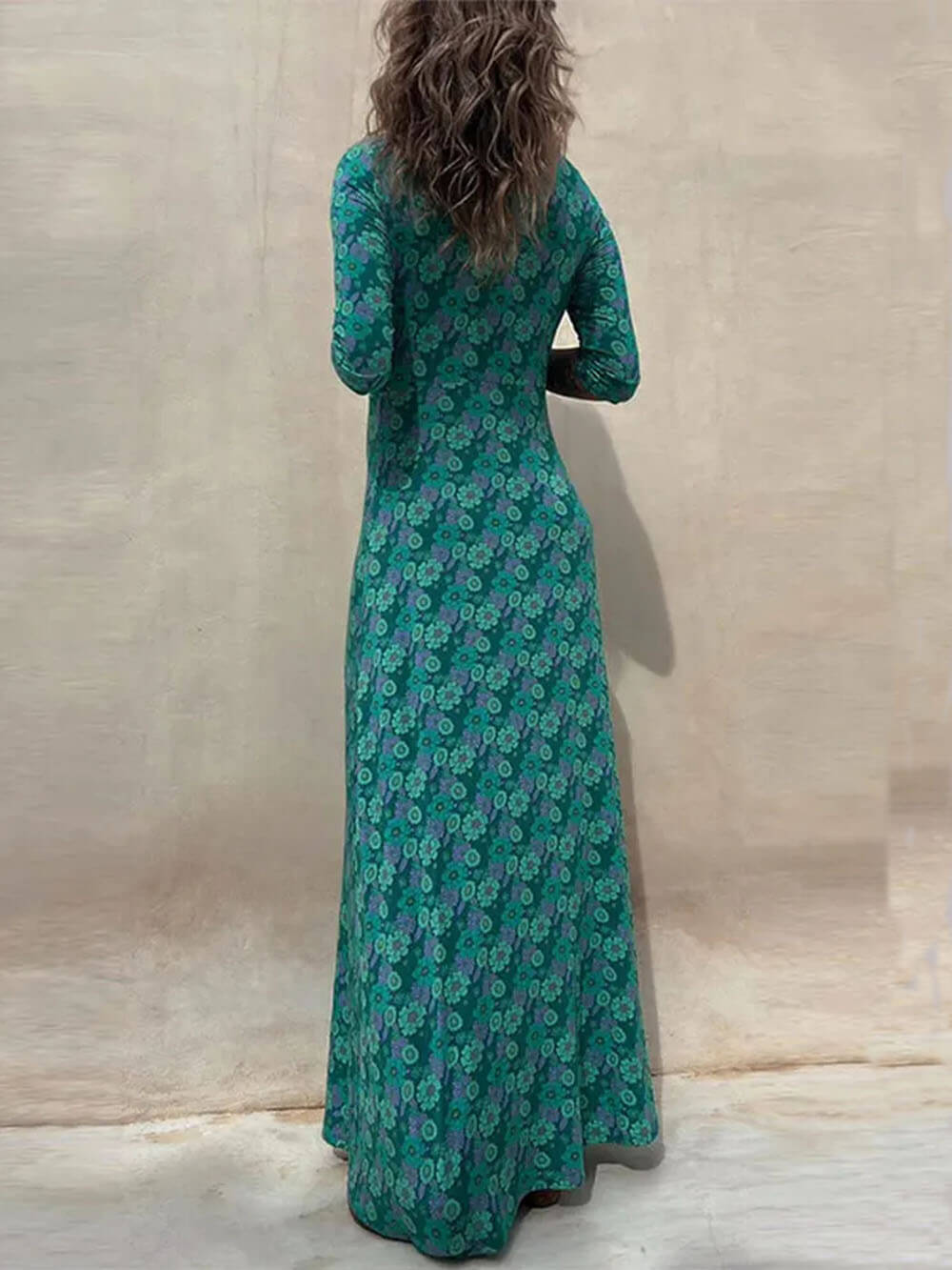 플로럴 프린트 미디 드레스