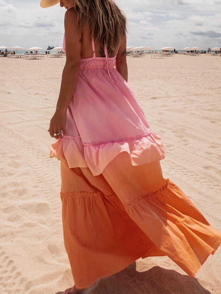 Beach Days Gradient Kapsované ohlávkové Maxi šaty