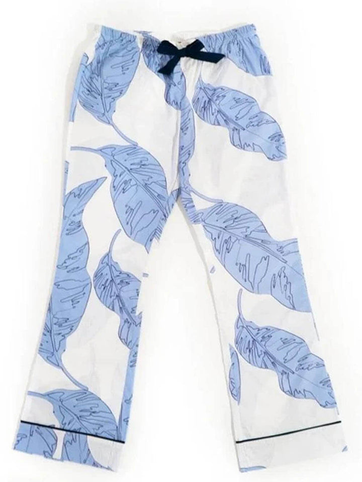 Pyjama-Set mit langen Hosen und Bananenblättern