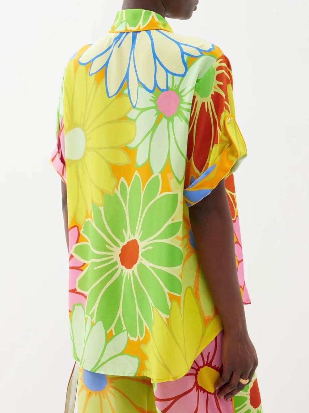 Camicia monopetto con risvolto ampio con stampa floreale alla moda