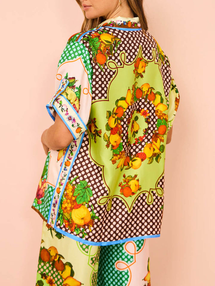 Camicia Limone Stampata Multicolor