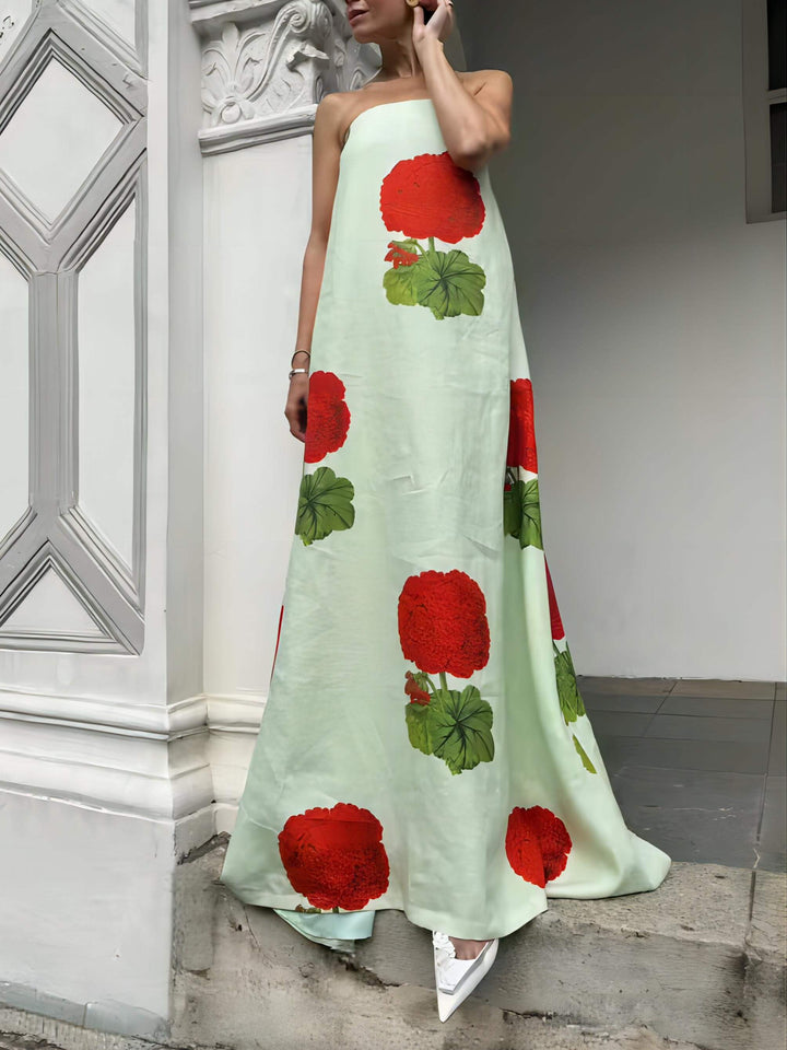 Geranium Floral Print Maxi Dress