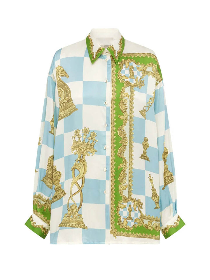 Sophistikéiert Summer geometresch Print Loose Shirt