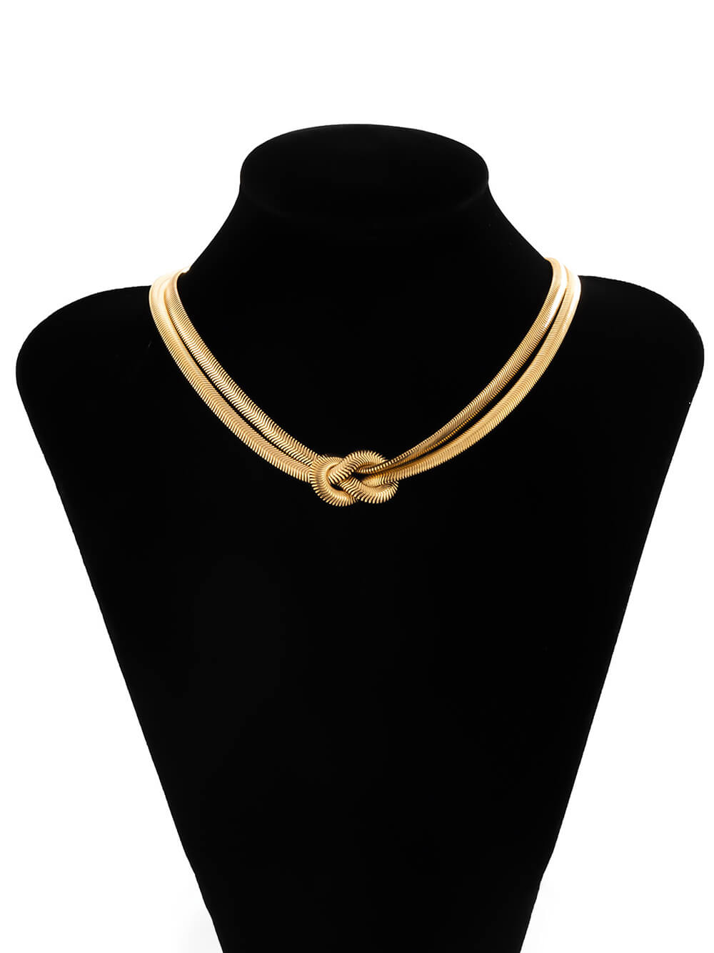 Knotted Flat Snake Chain Geometric Clavicle Necklace