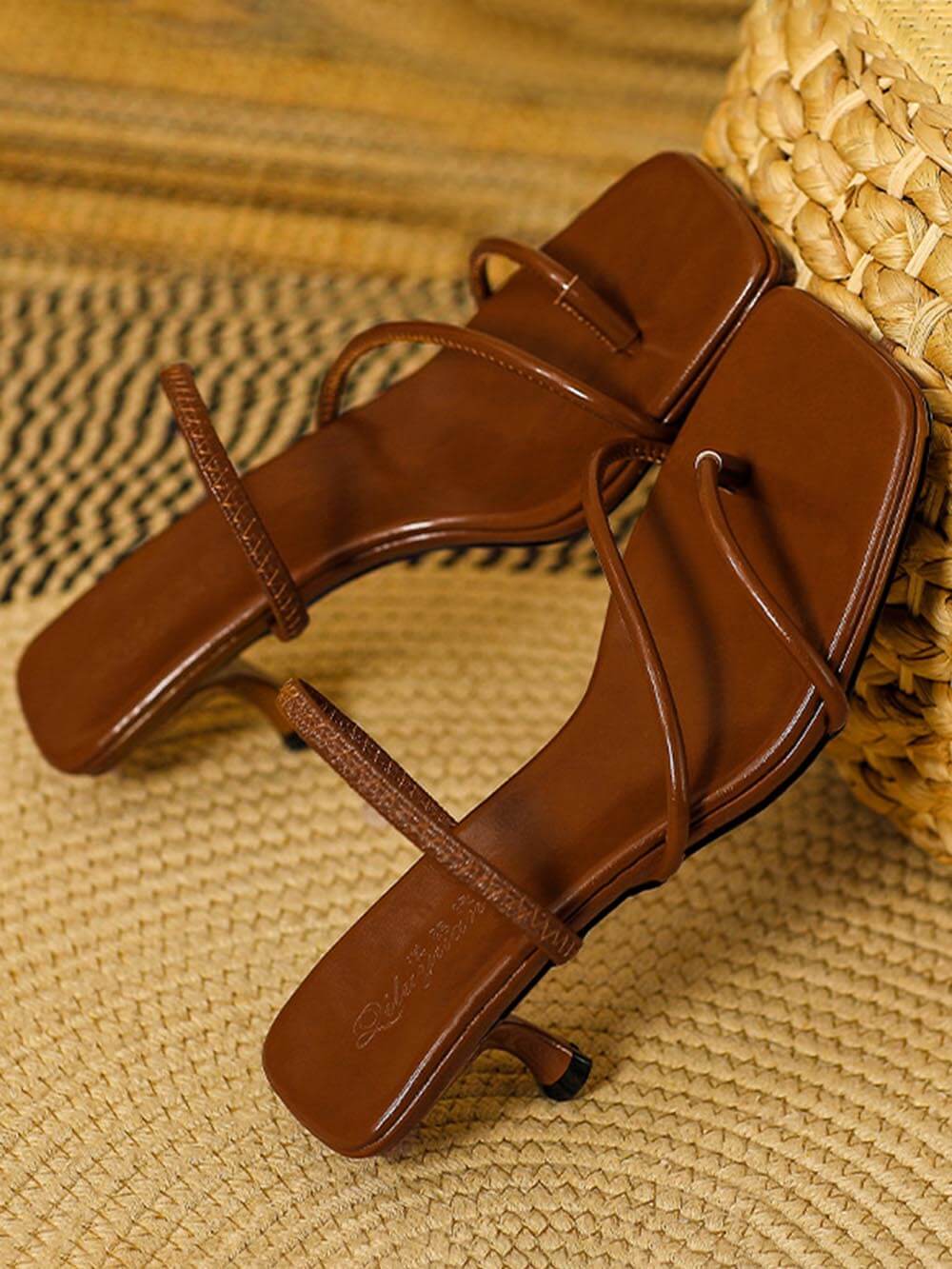 French Clip-On Fine Heeled Back Tripping Strap Two Wear Shoes