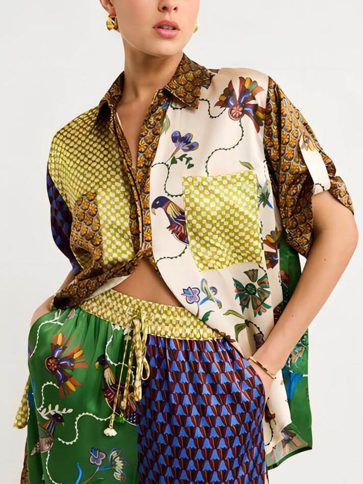 Special Folk Style Printed Loose Shirt