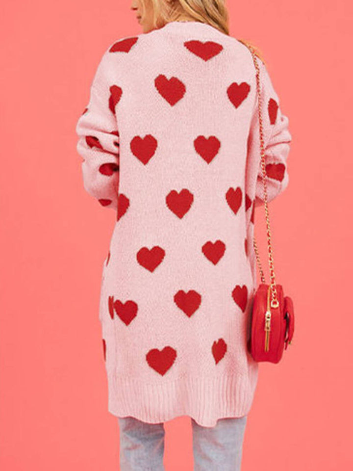 Valentine's Day Heart Knitted Cardigan