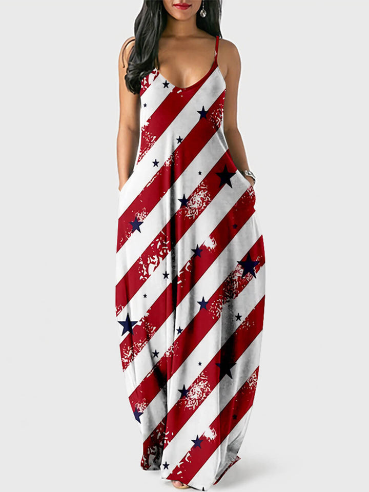 Cami-jurk met onafhankelijkheidsdagprint