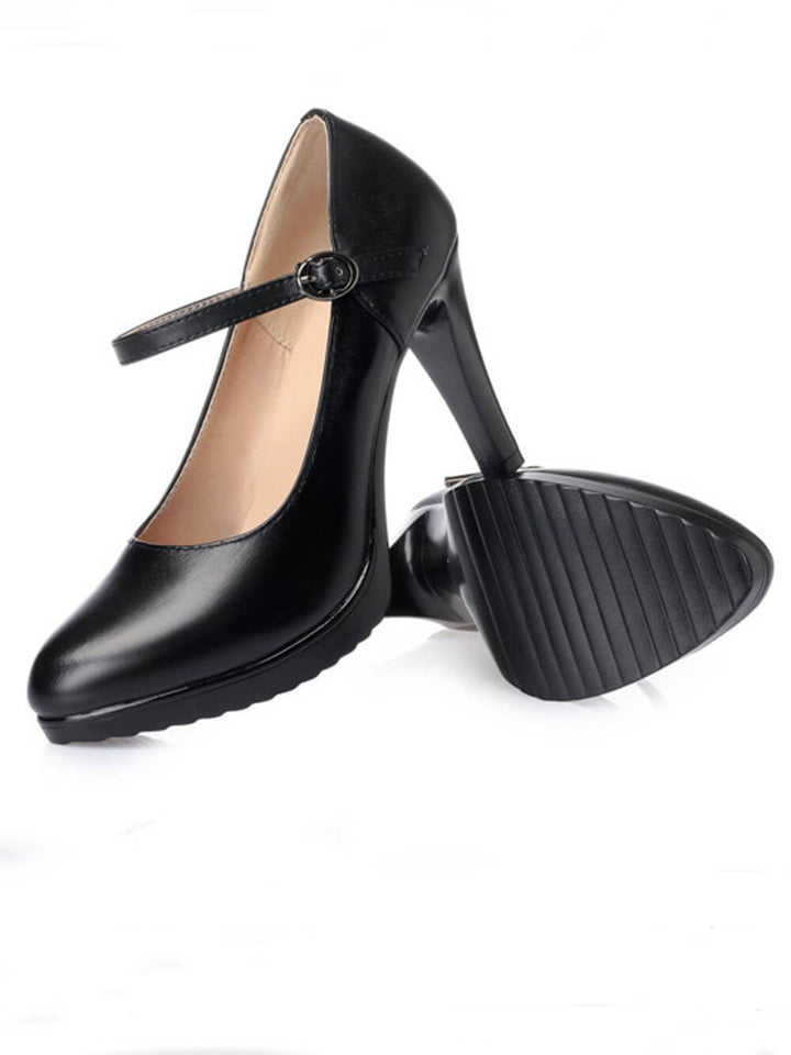 Zapatos impermeables de tacón alto con punta de aguja y punta en punta