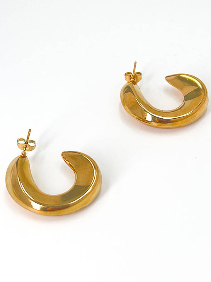 Hollow Irregular Half-Circle Earrings