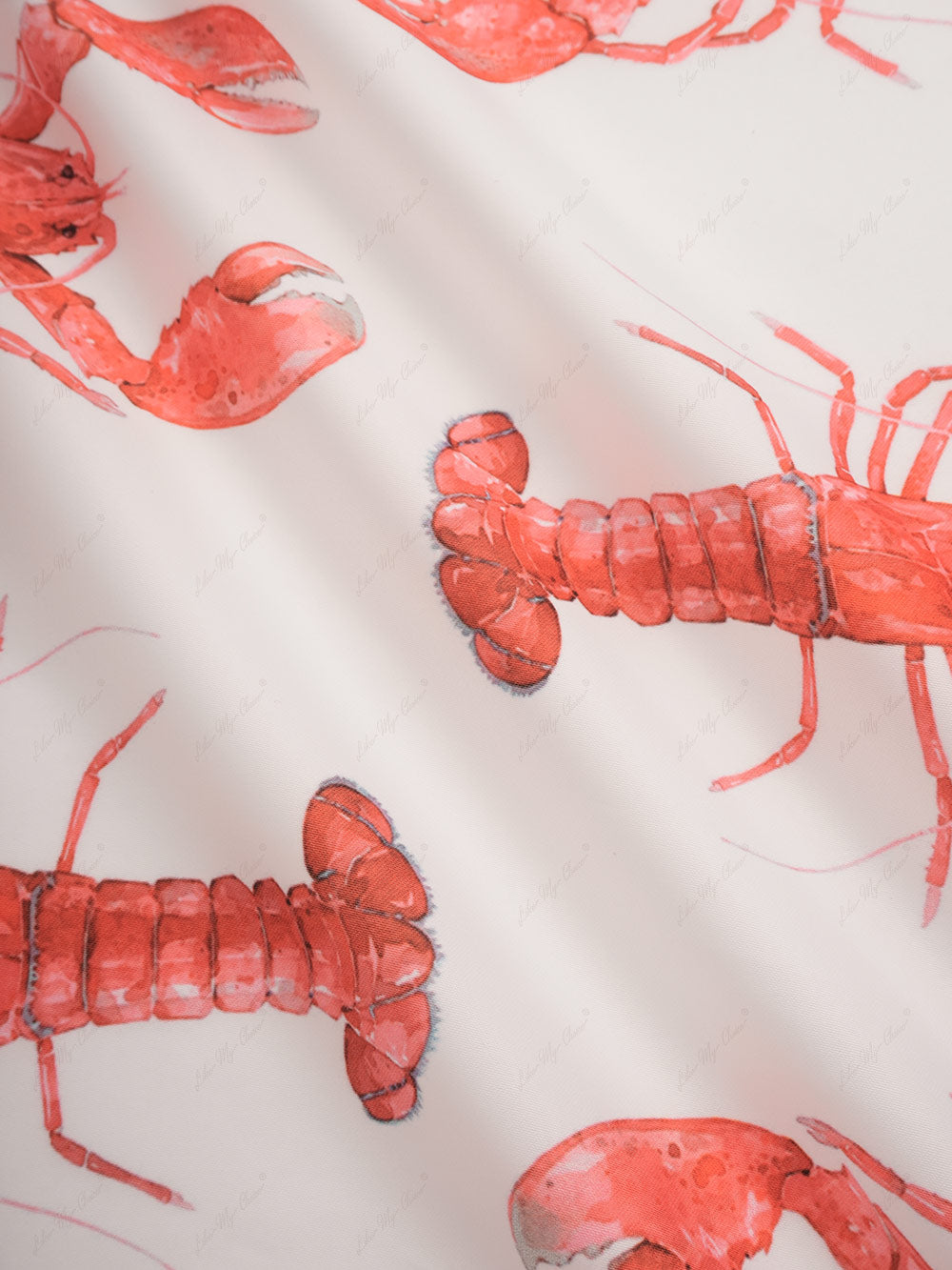 Lobster Print Bluse med korte ermer