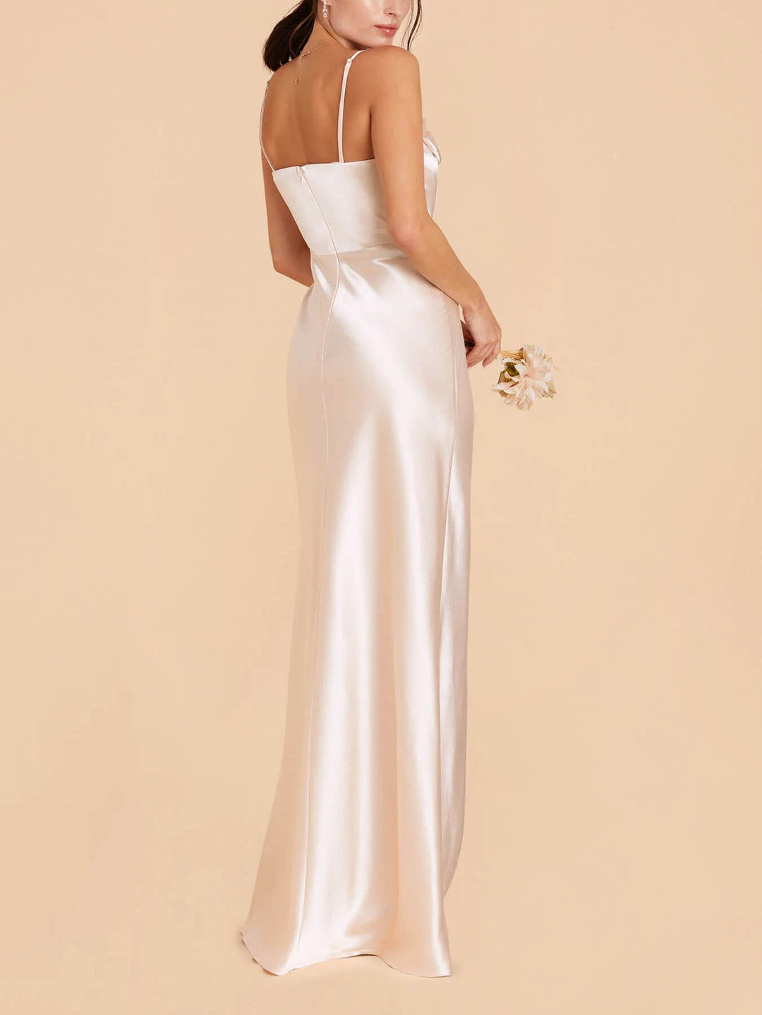 Σατέν Bridesmaid One Shoulder Midi Φόρεμα