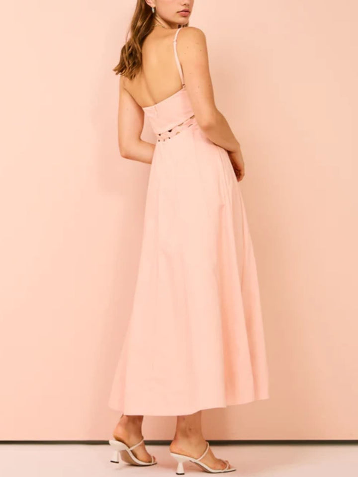 클라우드 핑크 미디 드레스