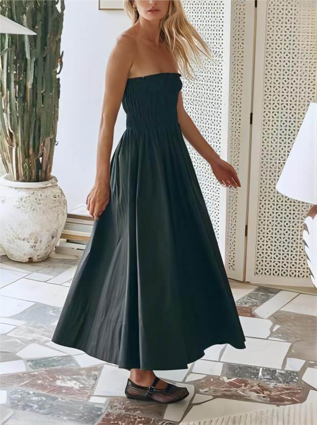 Stroppeløs Elegant Midi-kjole uten rygg
