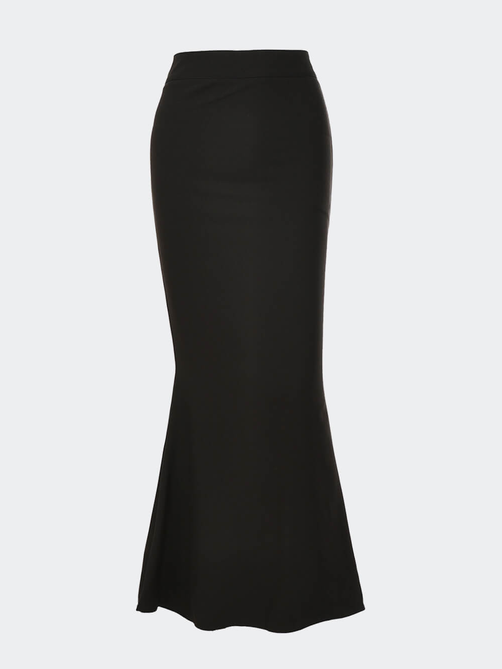 Black Long Satin High Waist Fishtail Skirt
