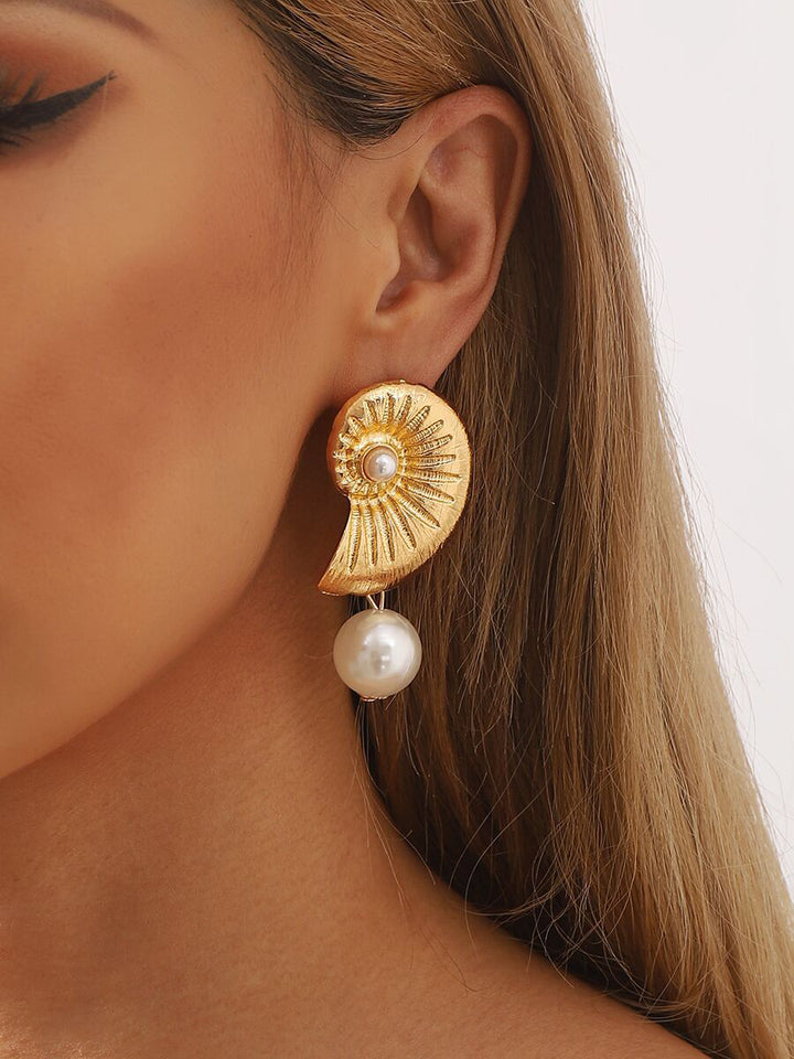Fashionable Personality Beach Style Conch Starfish Earrings