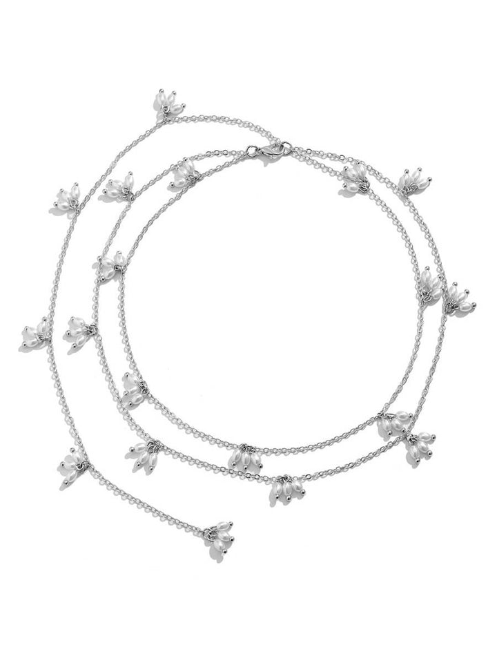 Einfache Reisperlen-Quastenketten-Halskette