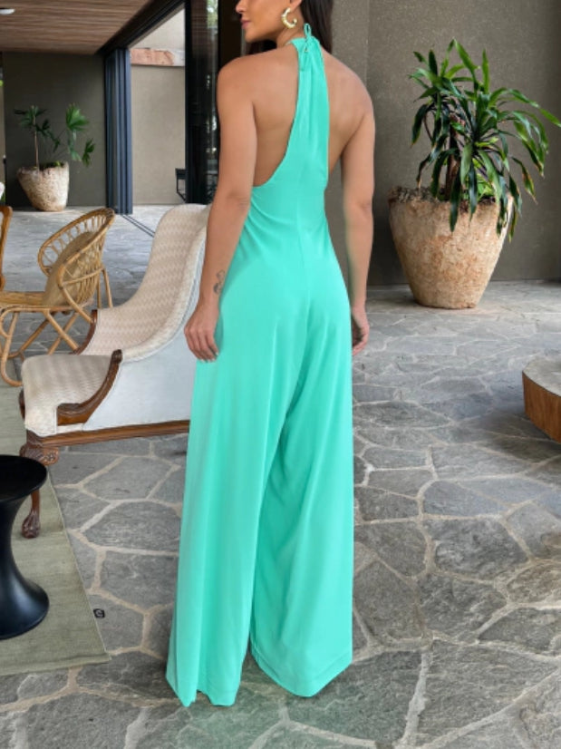 Chic Sleeveless Button-Down Jumpsuit