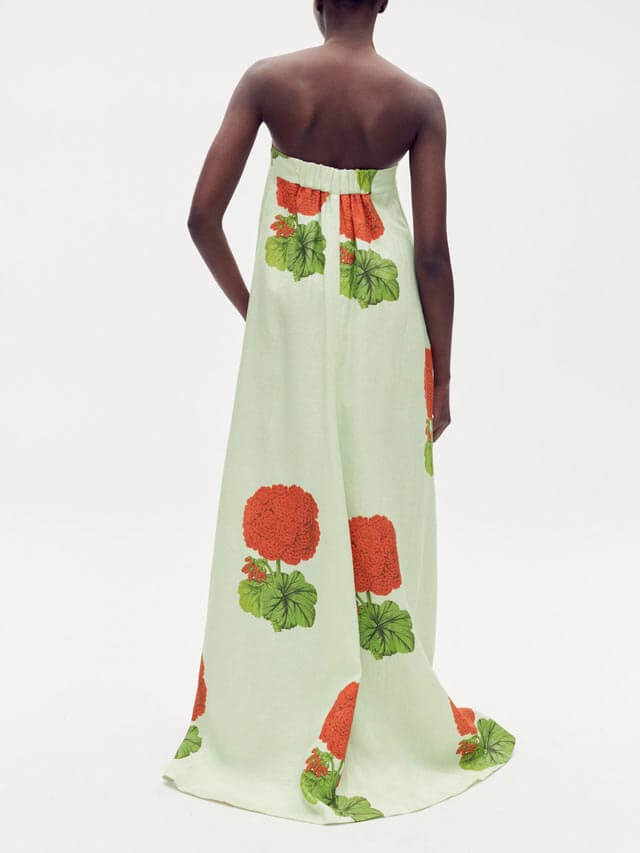 Geranium maxi-jurk met bloemenprint