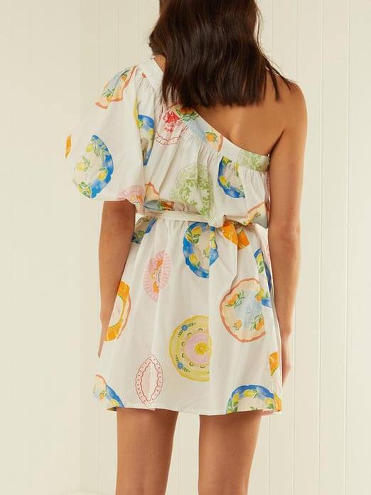 Beach Resort Style Loose Off-Shoulder Collar Mini Dress