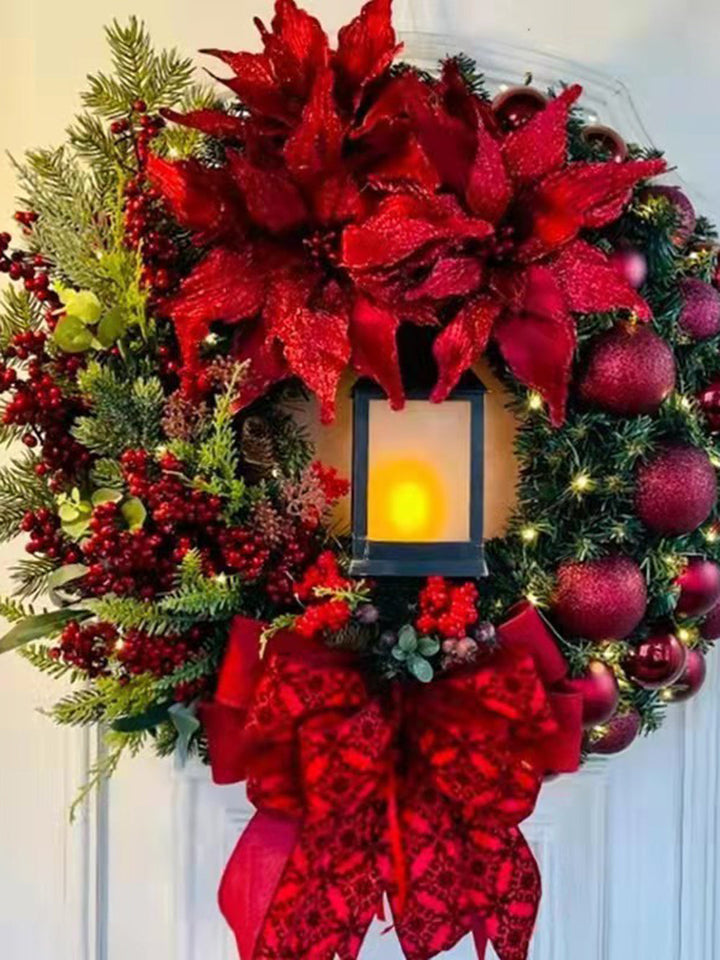 Christmas Wreath Oil Lamp Home Front Door Decoration