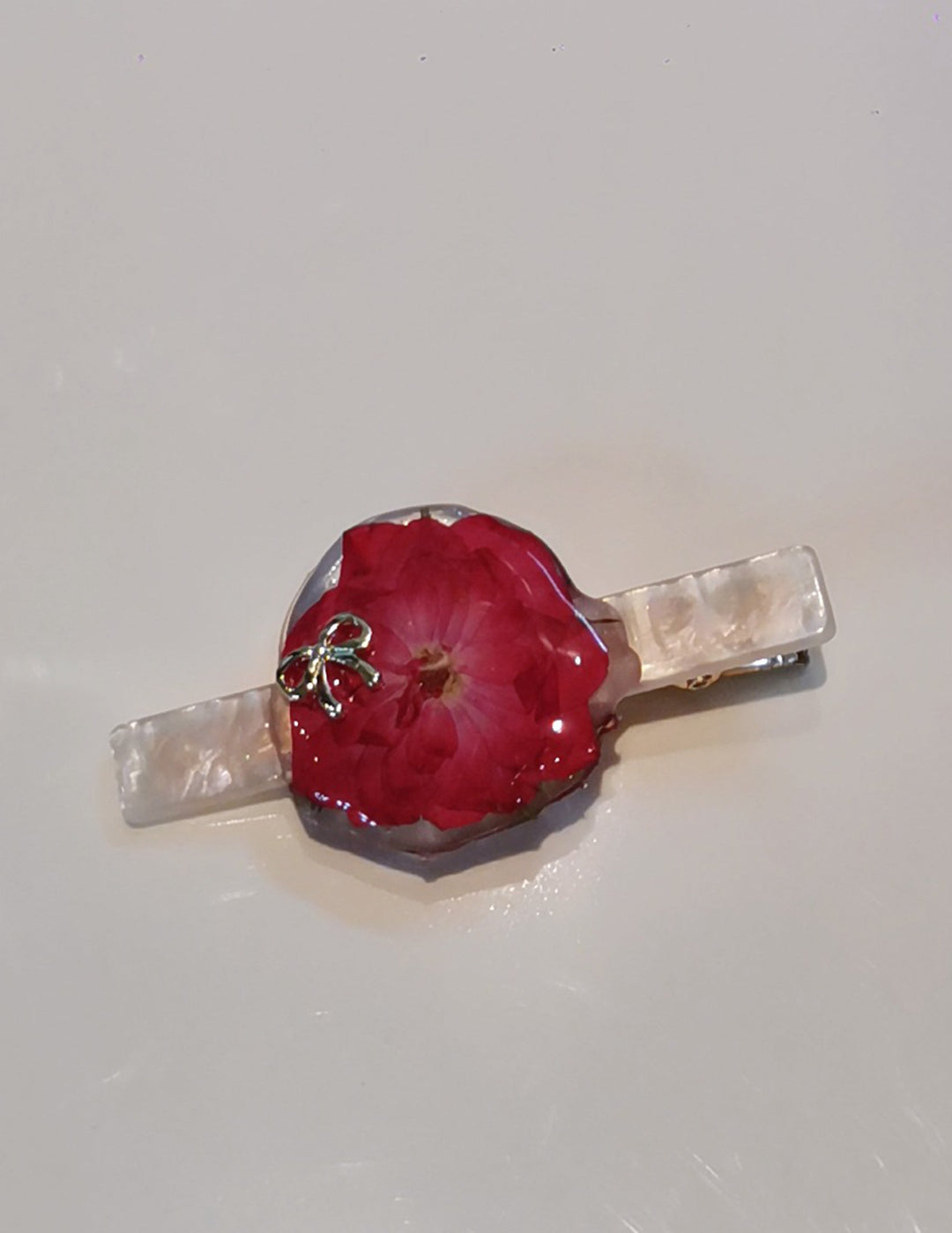 Red Larkspur Pressed Flowers Hair Pins