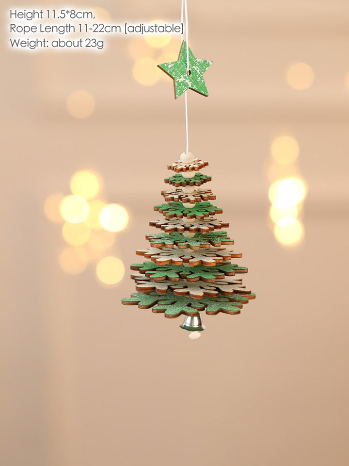 Flocon de neige étoile à cinq branches de Noël avec pendentif cloche