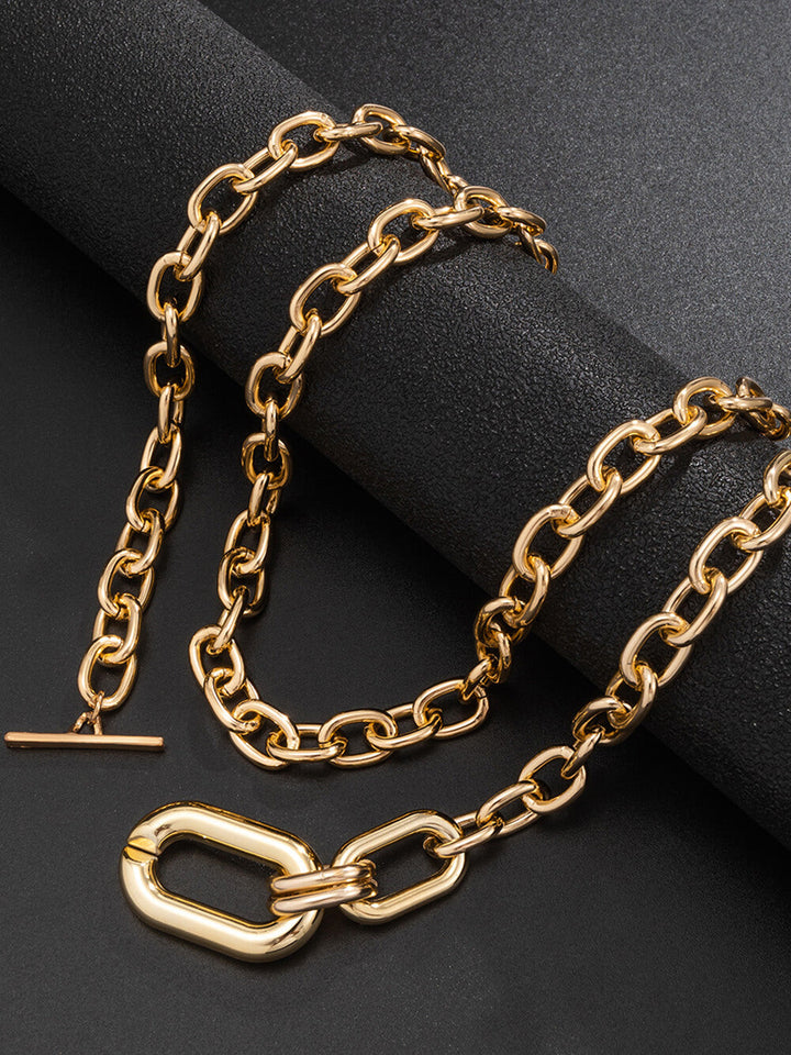 Elegante collar de clavícula con cadena de varias capas geométrica