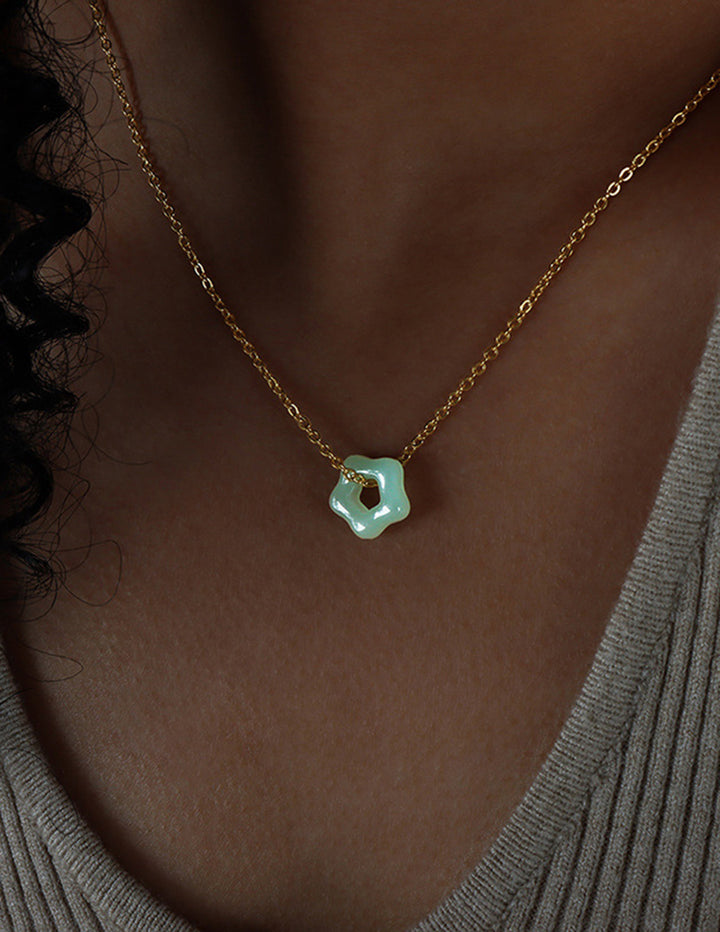 Blumen-Jade-Halskette