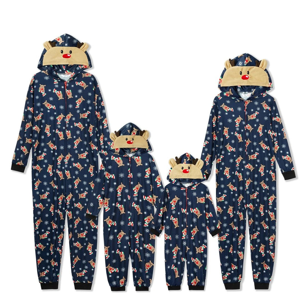 Pijamale multicolore pentru familie, cu glugă, asortate