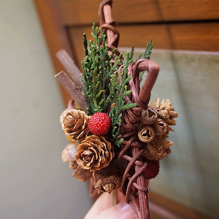 Christmas Decoration Pendant - Forest Pine Cone Bell Car Hanging