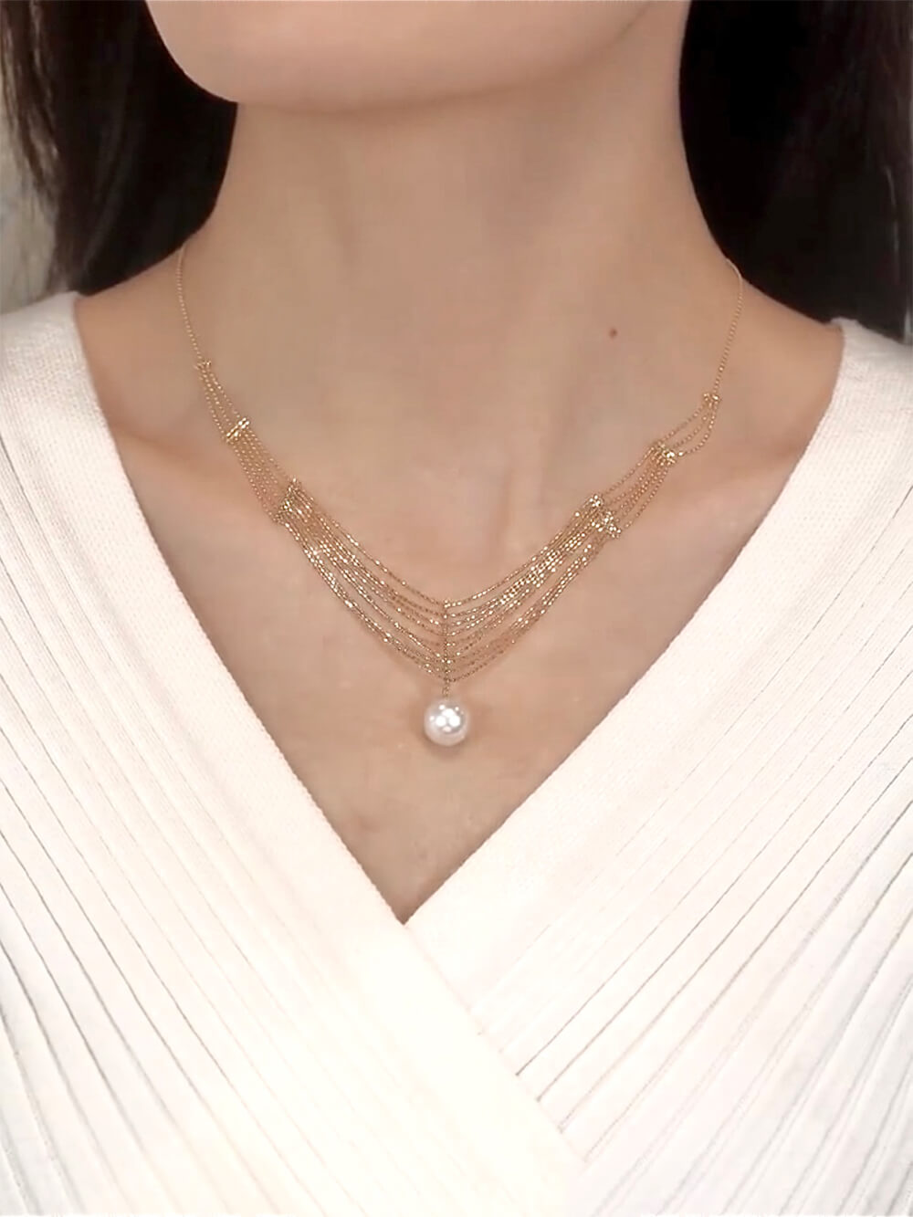 Pearl Collarbone Halskette