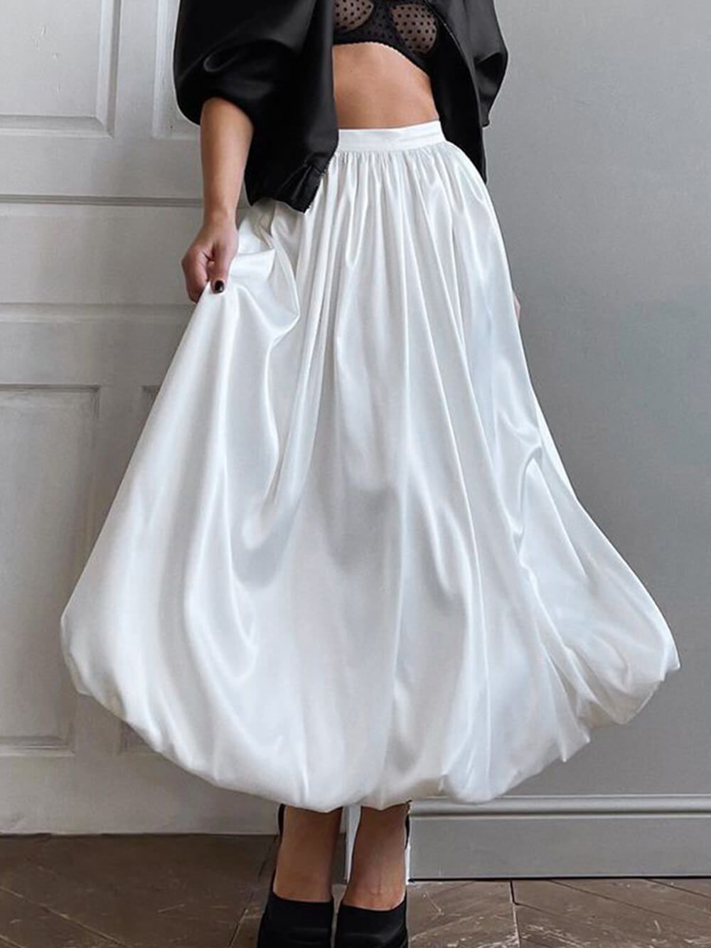 Francouzská sukně A-Line s vysokým pasem
