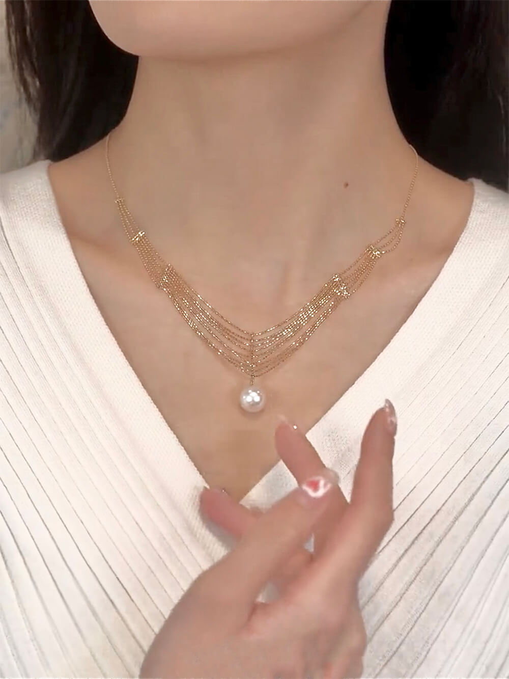 Pearl Collarbone Halskette