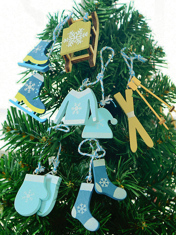 Vánoční stromeček sáně ponožky rukavice přívěsek box